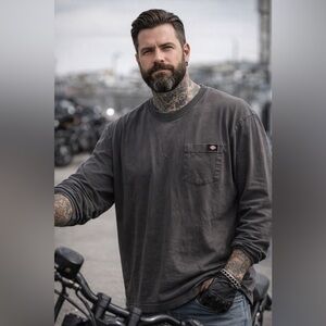 Dickies Men's T-Shirt Heavyweight Pocket Long Sleeve Relaxed Fit Workwear XXL-TG